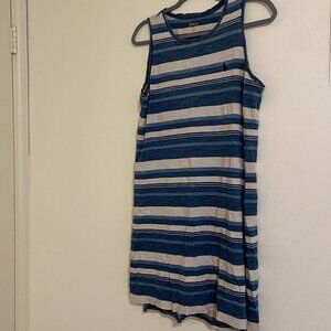 Polo Tank Top Dress - Blue and White Striped